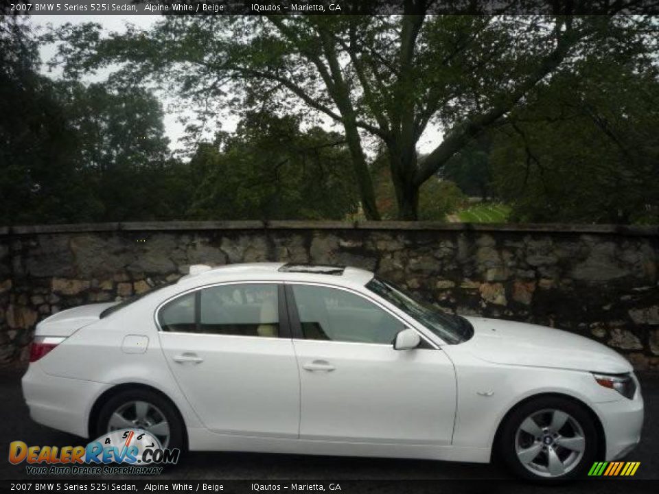 2007 BMW 5 Series 525i Sedan Alpine White / Beige Photo #2