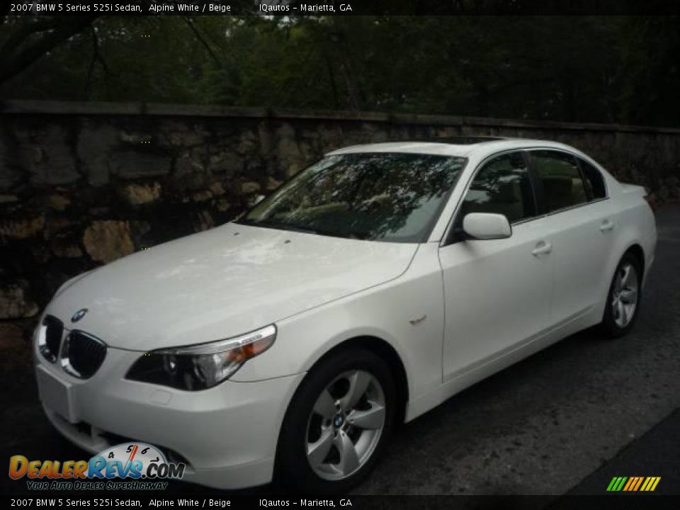 2007 BMW 5 Series 525i Sedan Alpine White / Beige Photo #4