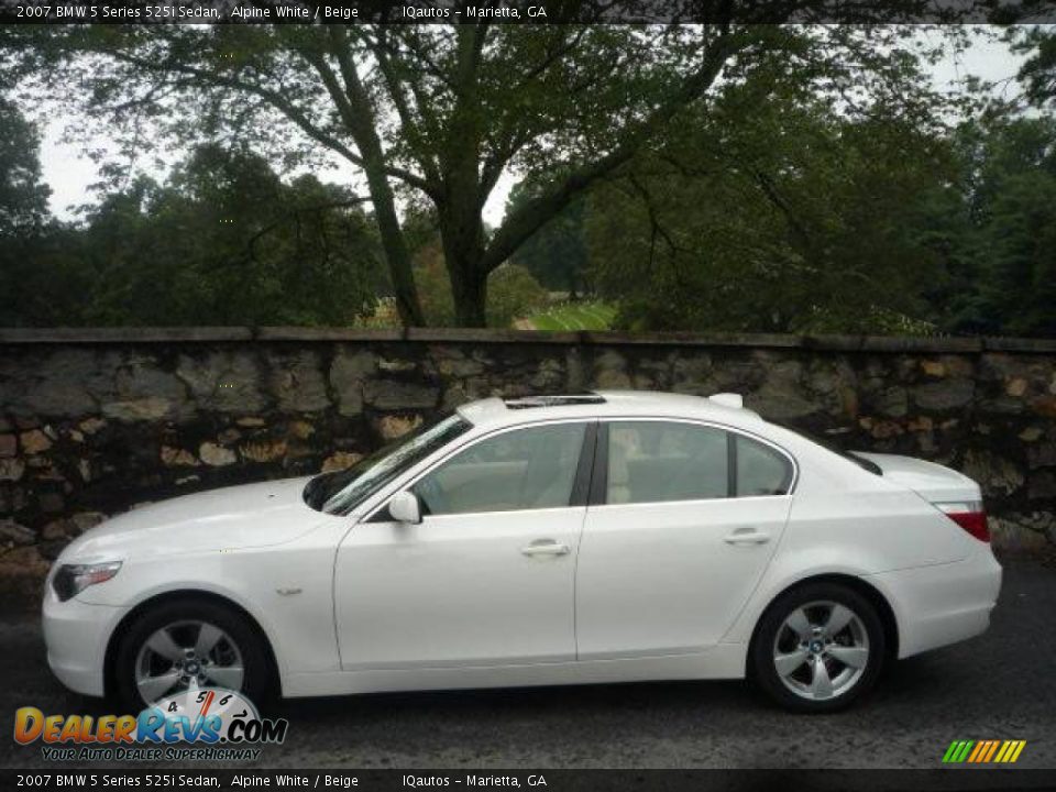 2007 BMW 5 Series 525i Sedan Alpine White / Beige Photo #5