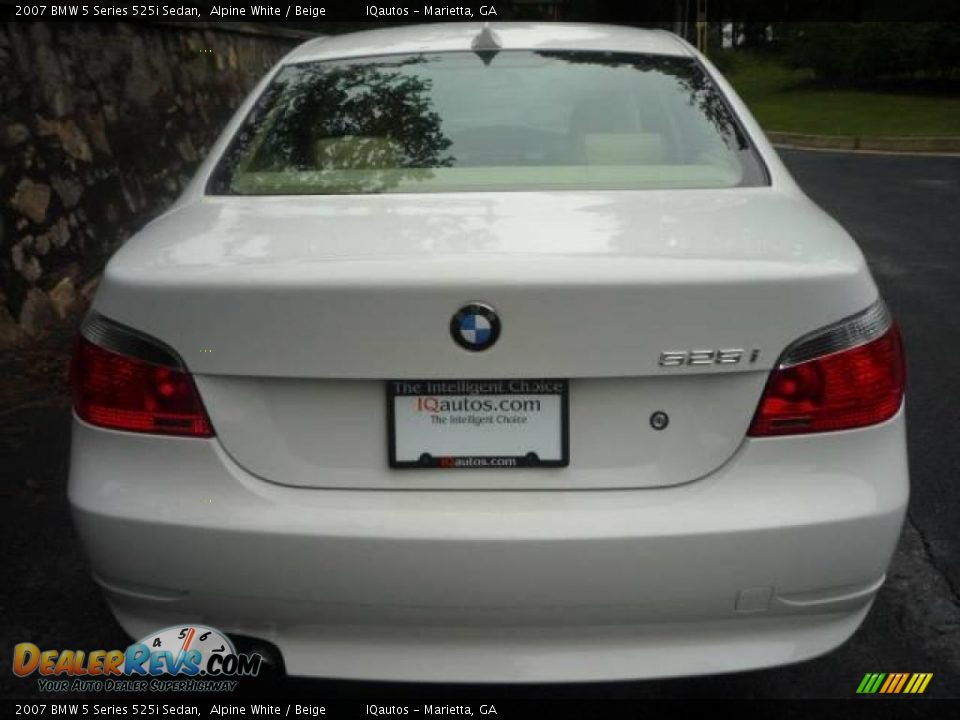 2007 BMW 5 Series 525i Sedan Alpine White / Beige Photo #6
