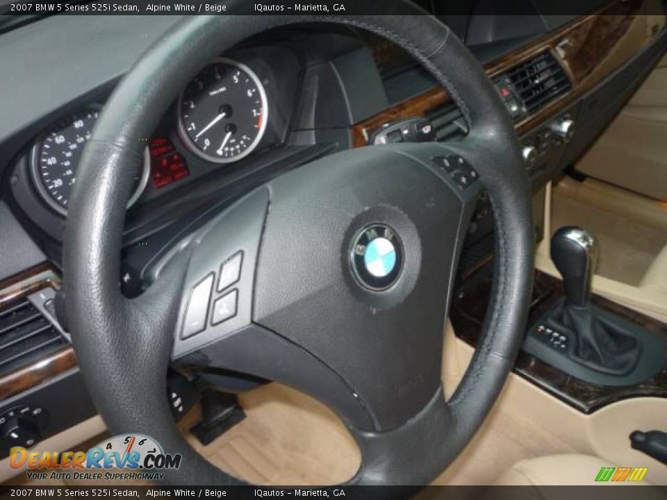 2007 BMW 5 Series 525i Sedan Alpine White / Beige Photo #7