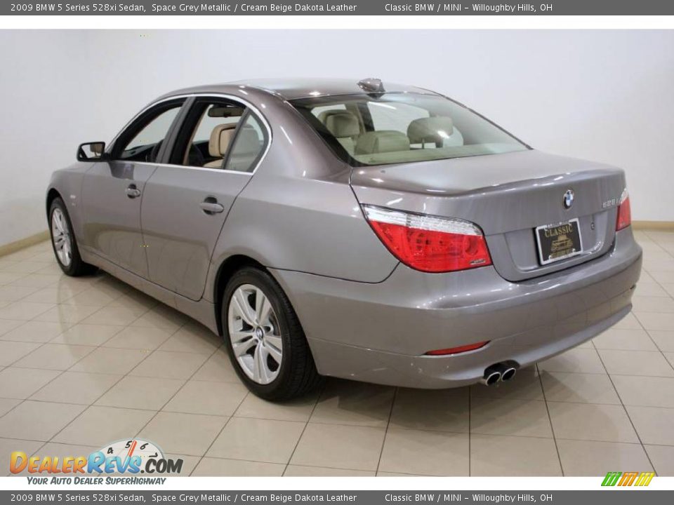 2009 BMW 5 Series 528xi Sedan Space Grey Metallic / Cream Beige Dakota Leather Photo #5