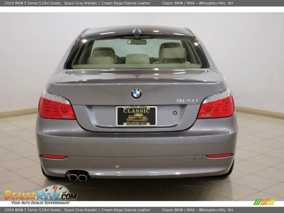 2009 BMW 5 Series 528xi Sedan Space Grey Metallic / Cream Beige Dakota Leather Photo #6