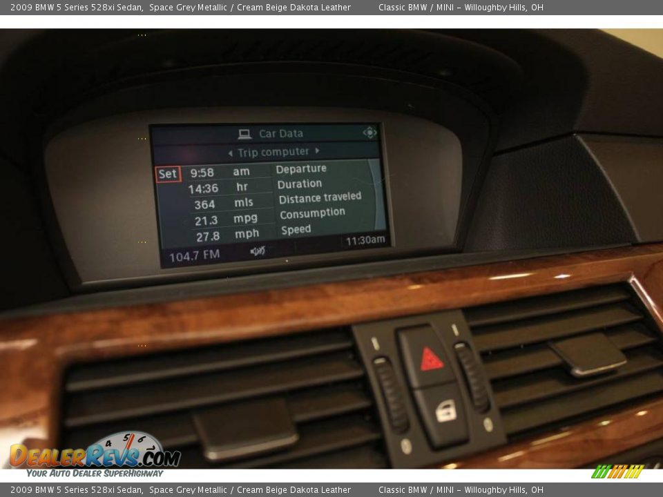 2009 BMW 5 Series 528xi Sedan Space Grey Metallic / Cream Beige Dakota Leather Photo #16