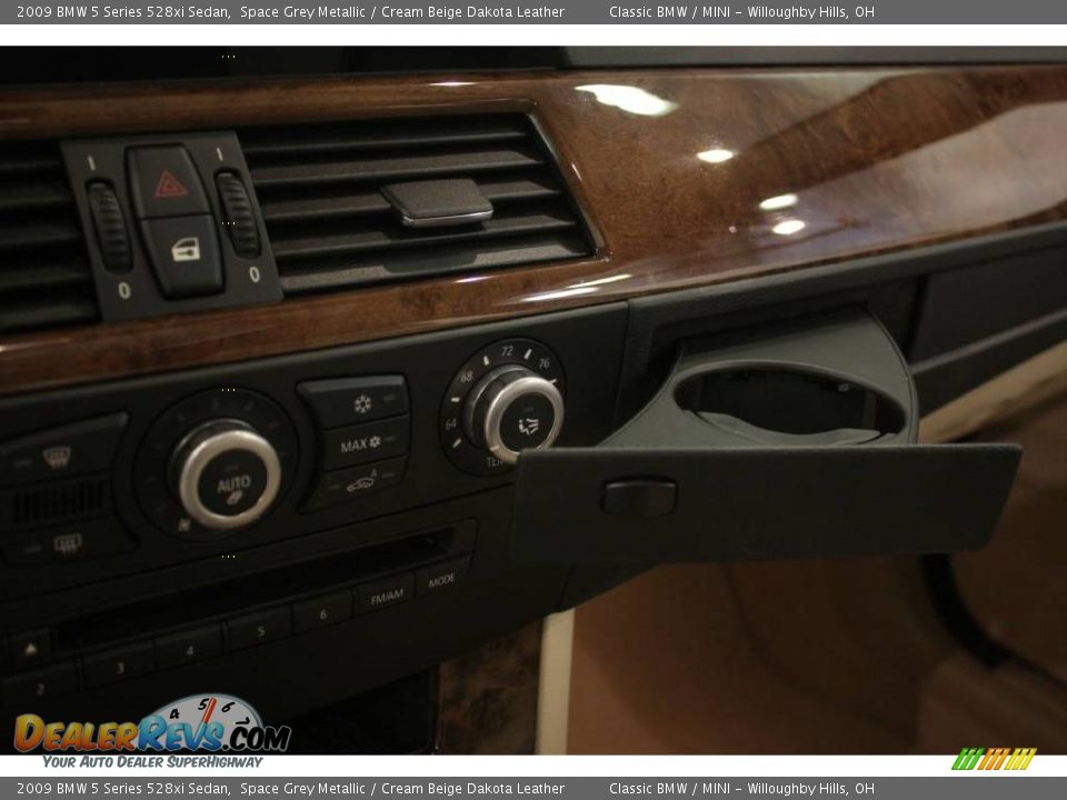 2009 BMW 5 Series 528xi Sedan Space Grey Metallic / Cream Beige Dakota Leather Photo #18