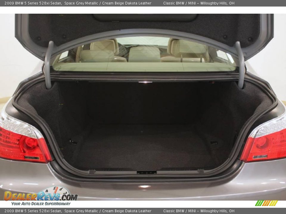 2009 BMW 5 Series 528xi Sedan Space Grey Metallic / Cream Beige Dakota Leather Photo #25
