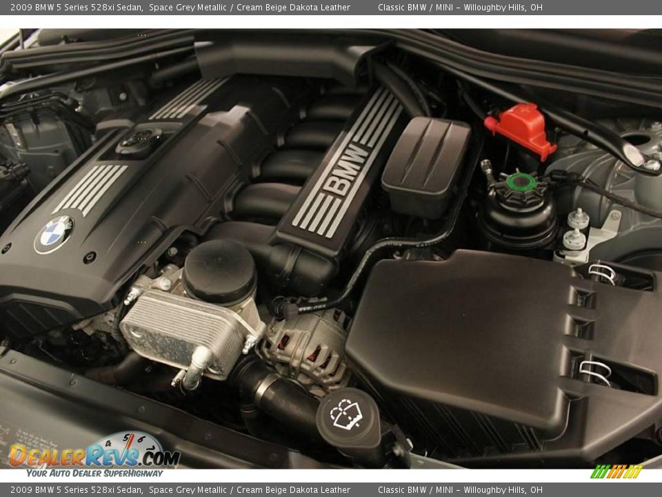 2009 BMW 5 Series 528xi Sedan Space Grey Metallic / Cream Beige Dakota Leather Photo #27
