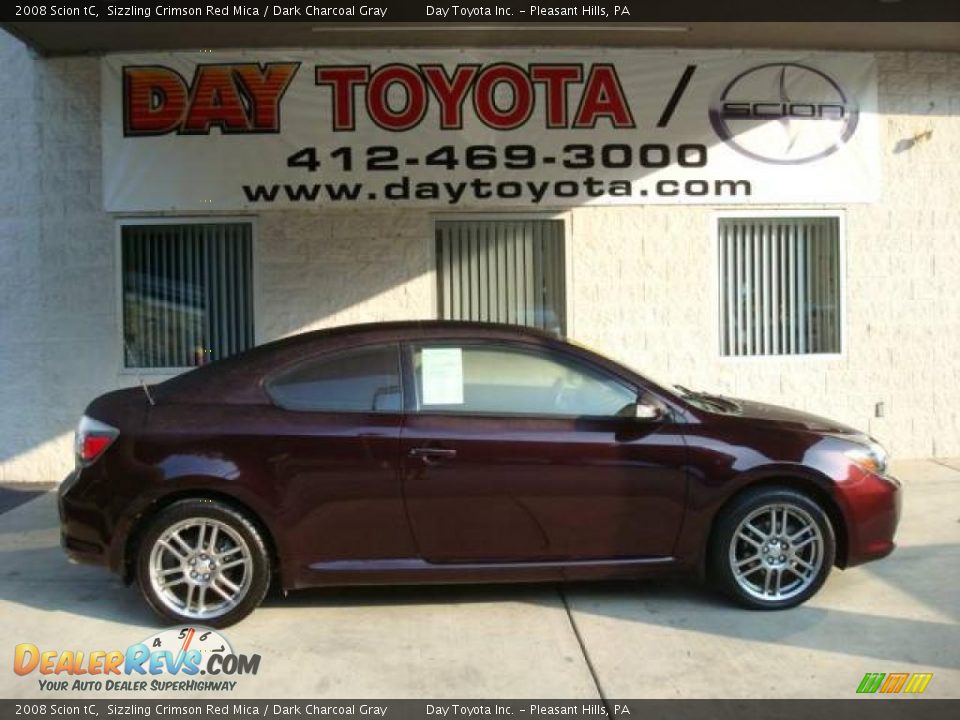 2008 Scion tC Sizzling Crimson Red Mica / Dark Charcoal Gray Photo #1