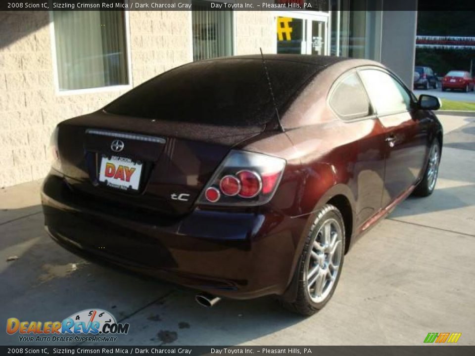2008 Scion tC Sizzling Crimson Red Mica / Dark Charcoal Gray Photo #2