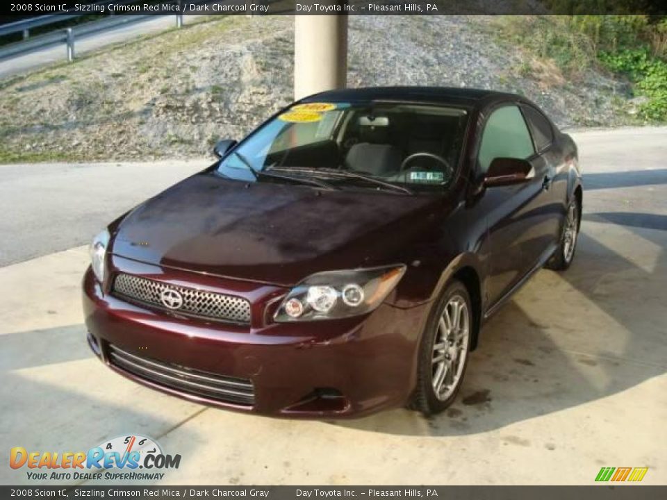 2008 Scion tC Sizzling Crimson Red Mica / Dark Charcoal Gray Photo #5