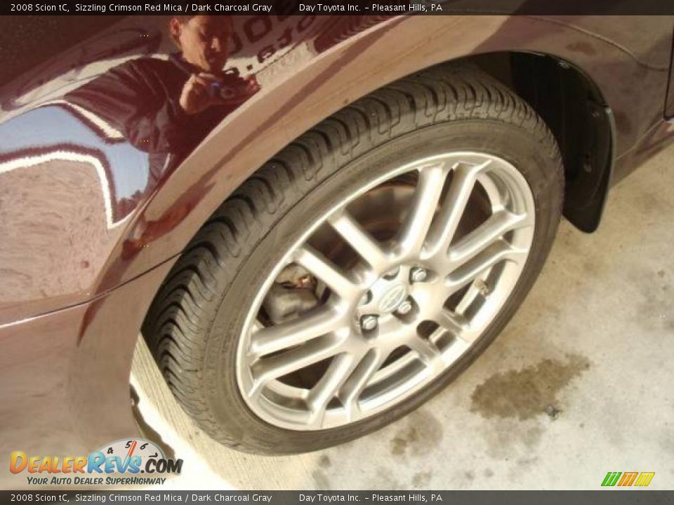 2008 Scion tC Sizzling Crimson Red Mica / Dark Charcoal Gray Photo #7