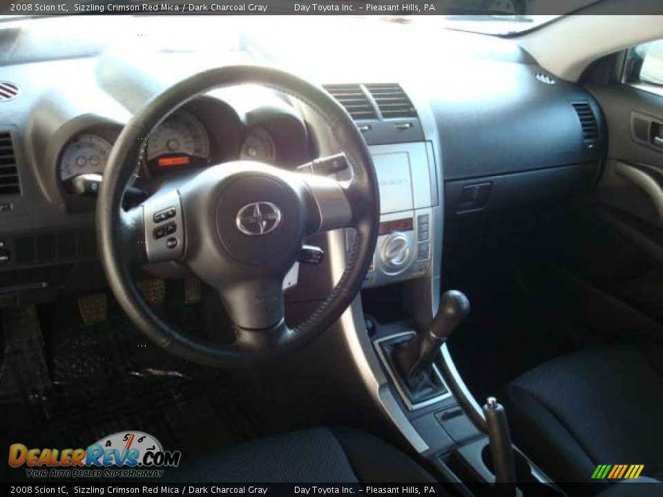 2008 Scion tC Sizzling Crimson Red Mica / Dark Charcoal Gray Photo #10