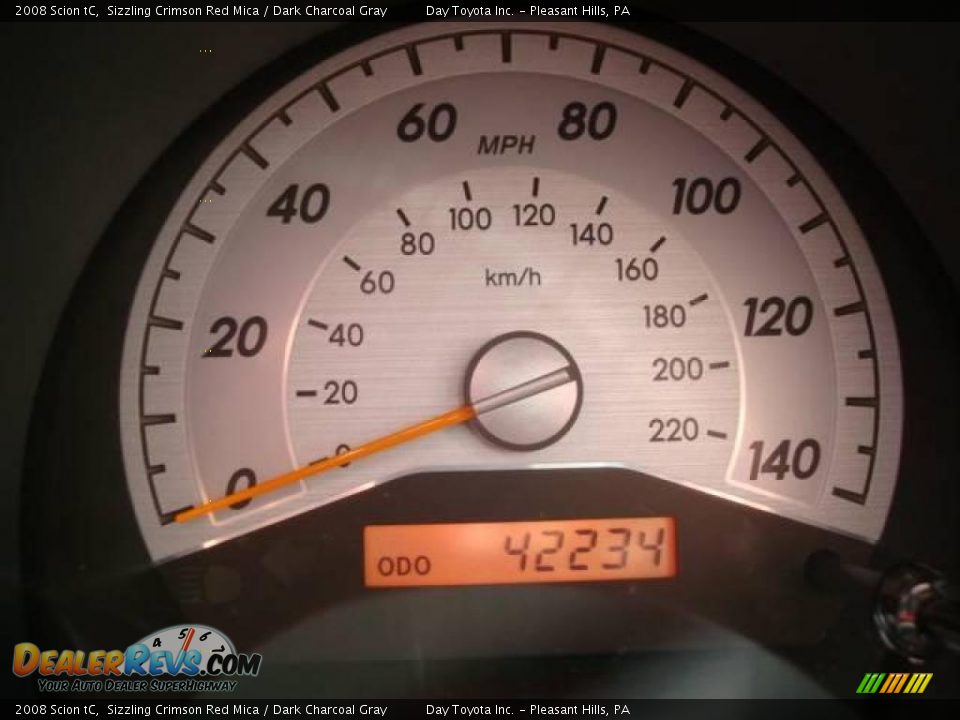 2008 Scion tC Sizzling Crimson Red Mica / Dark Charcoal Gray Photo #15