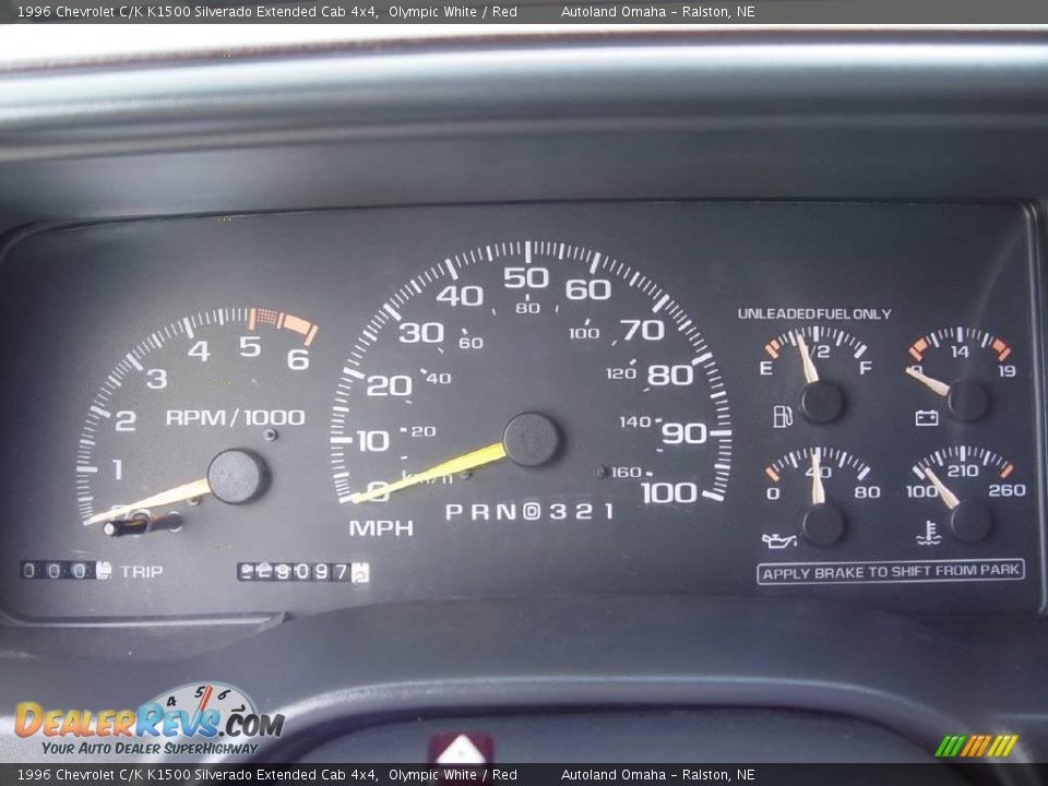 1996 Chevrolet C/K K1500 Silverado Extended Cab 4x4 Olympic White / Red Photo #12