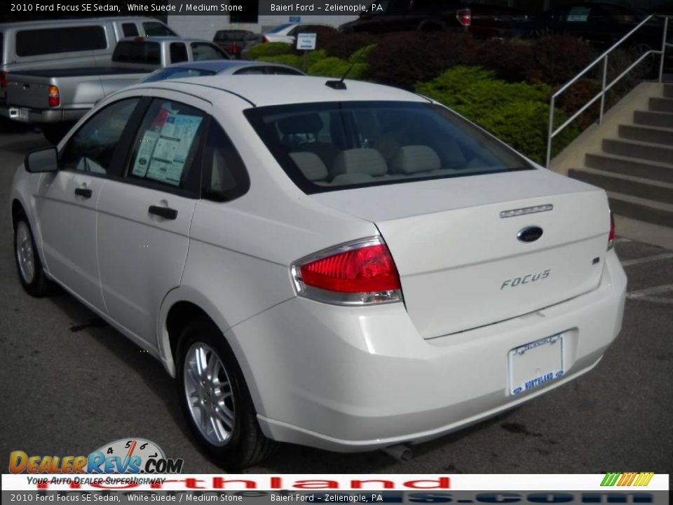 2010 Ford Focus SE Sedan White Suede / Medium Stone Photo #8