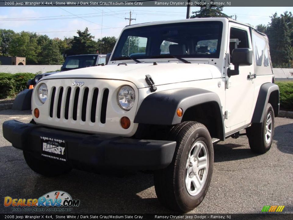 2008 Jeep Wrangler X 4x4 Stone White / Dark Slate Gray/Medium Slate Gray Photo #1