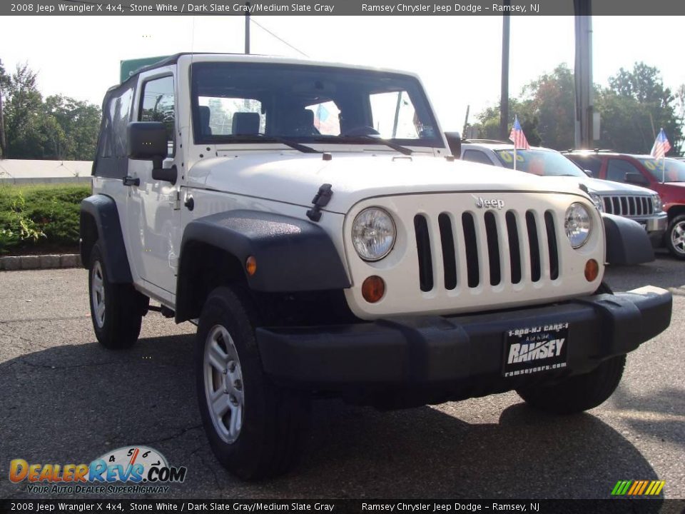 2008 Jeep Wrangler X 4x4 Stone White / Dark Slate Gray/Medium Slate Gray Photo #3