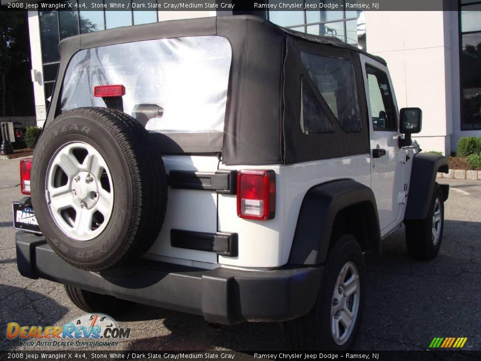 2008 Jeep Wrangler X 4x4 Stone White / Dark Slate Gray/Medium Slate Gray Photo #4
