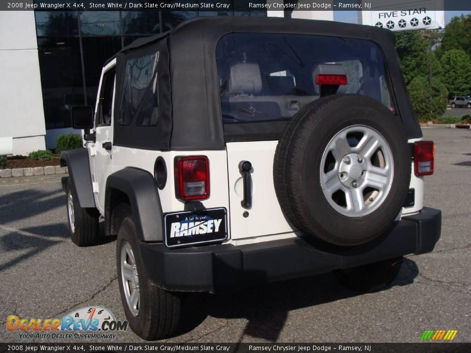 2008 Jeep Wrangler X 4x4 Stone White / Dark Slate Gray/Medium Slate Gray Photo #6
