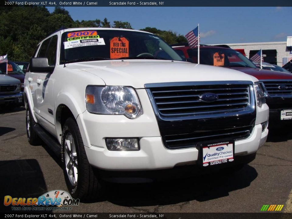 2007 Ford Explorer XLT 4x4 Oxford White / Camel Photo #3