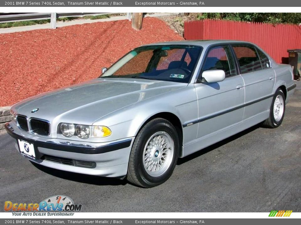2001 BMW 7 Series 740iL Sedan Titanium Silver Metallic / Black Photo #1