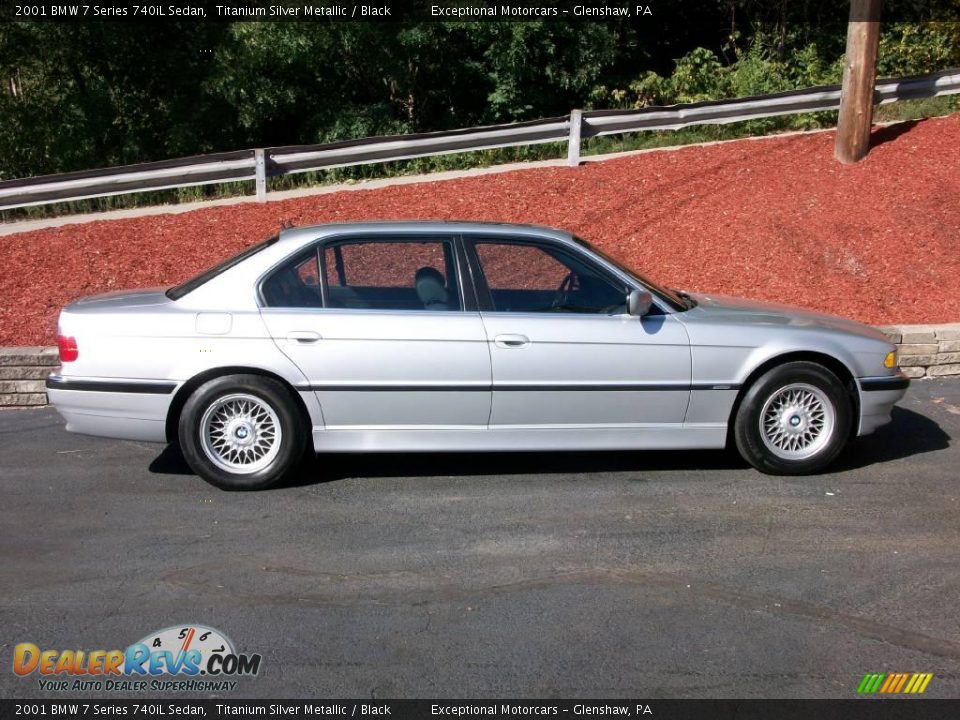 2001 BMW 7 Series 740iL Sedan Titanium Silver Metallic / Black Photo #6