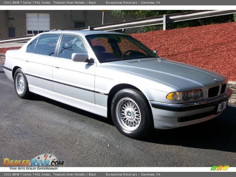 2001 BMW 7 Series 740iL Sedan Titanium Silver Metallic / Black Photo #7