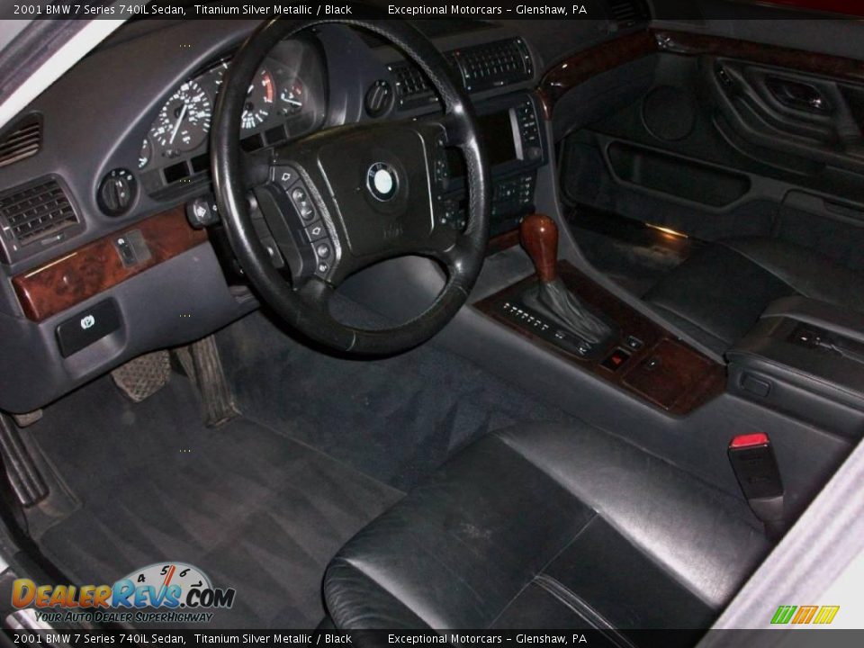 2001 BMW 7 Series 740iL Sedan Titanium Silver Metallic / Black Photo #10