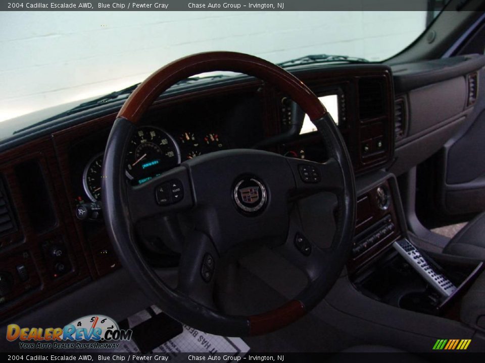 2004 Cadillac Escalade AWD Blue Chip / Pewter Gray Photo #31