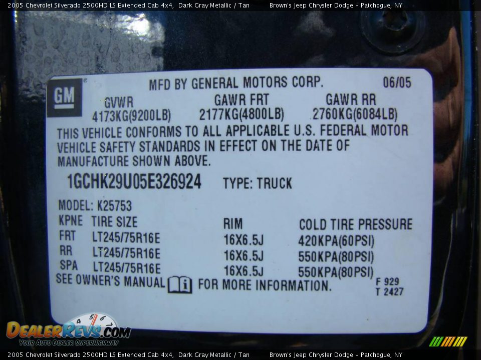 2005 Chevrolet Silverado 2500HD LS Extended Cab 4x4 Dark Gray Metallic / Tan Photo #15