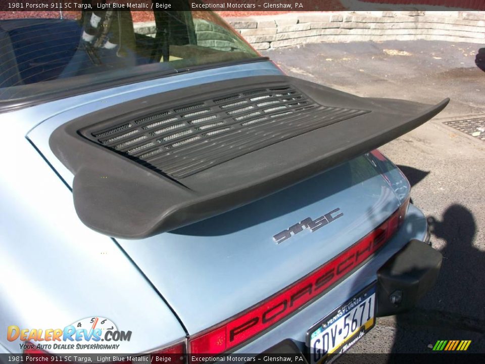 1981 Porsche 911 SC Targa Light Blue Metallic / Beige Photo #3