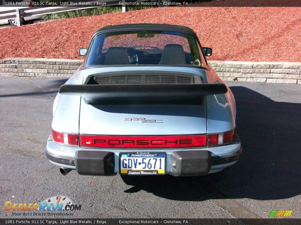 1981 Porsche 911 SC Targa Light Blue Metallic / Beige Photo #4