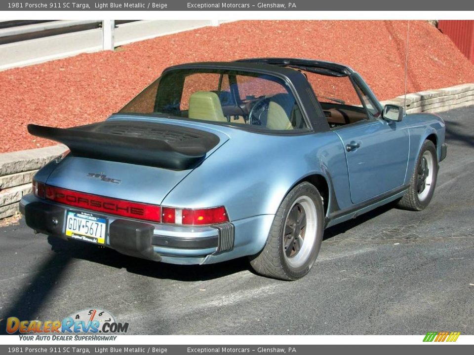 1981 Porsche 911 SC Targa Light Blue Metallic / Beige Photo #5