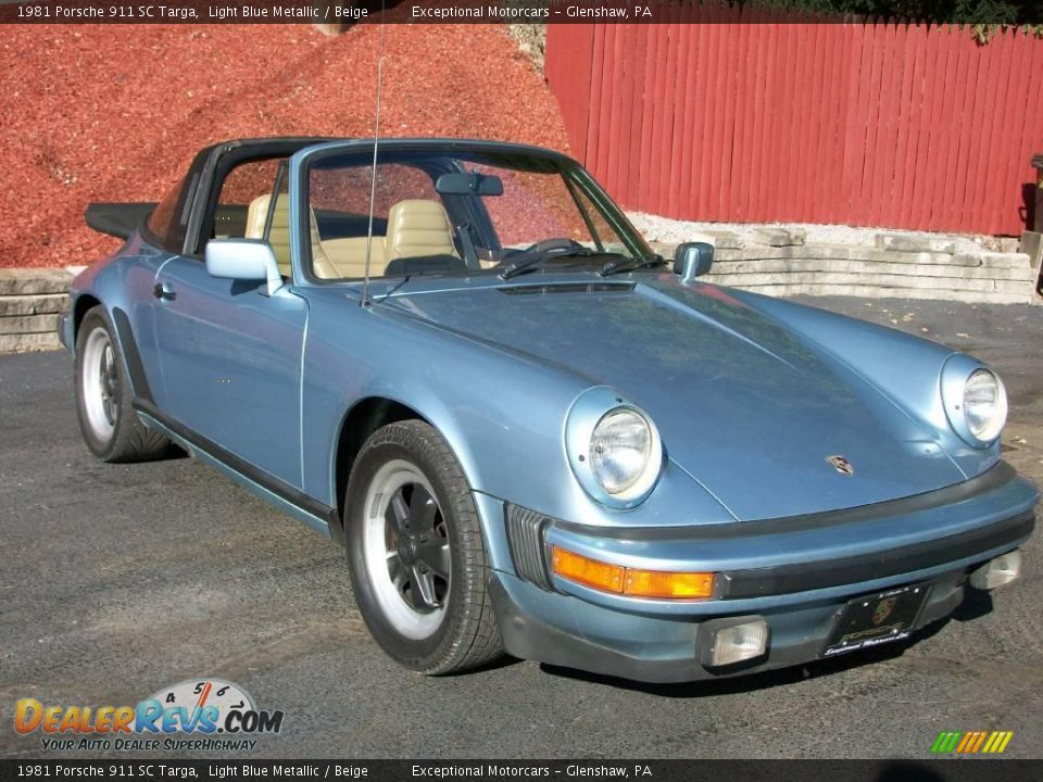 1981 Porsche 911 SC Targa Light Blue Metallic / Beige Photo #7