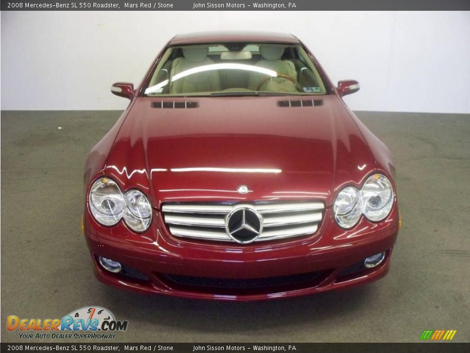 2008 Mercedes-Benz SL 550 Roadster Mars Red / Stone Photo #2