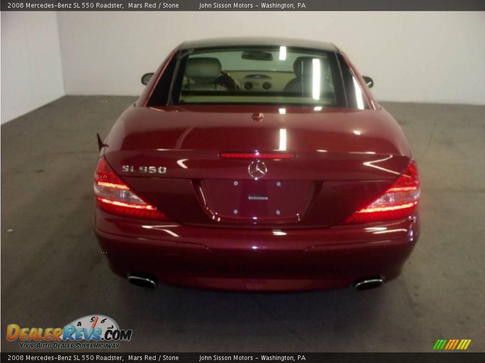 2008 Mercedes-Benz SL 550 Roadster Mars Red / Stone Photo #3