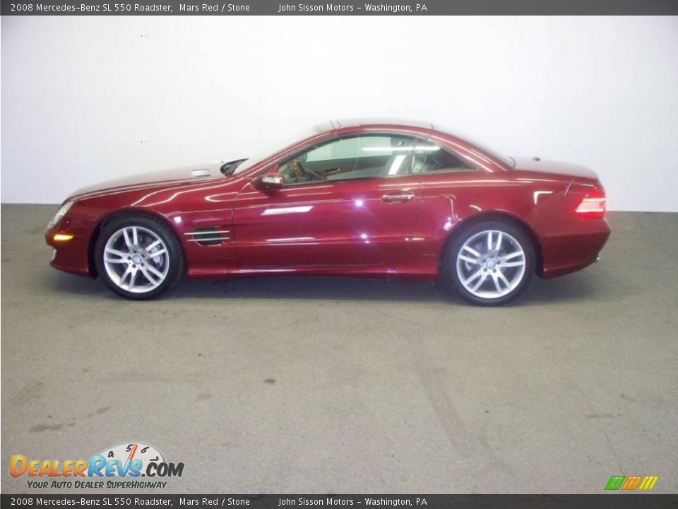 2008 Mercedes-Benz SL 550 Roadster Mars Red / Stone Photo #6