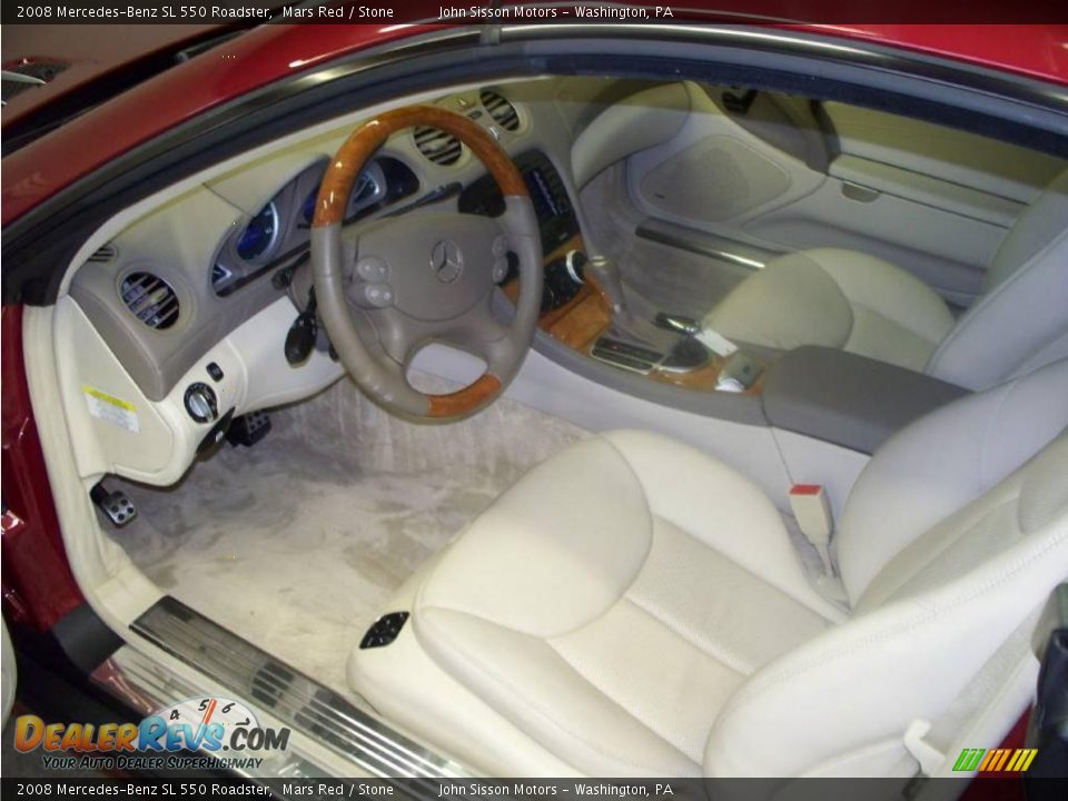 2008 Mercedes-Benz SL 550 Roadster Mars Red / Stone Photo #14