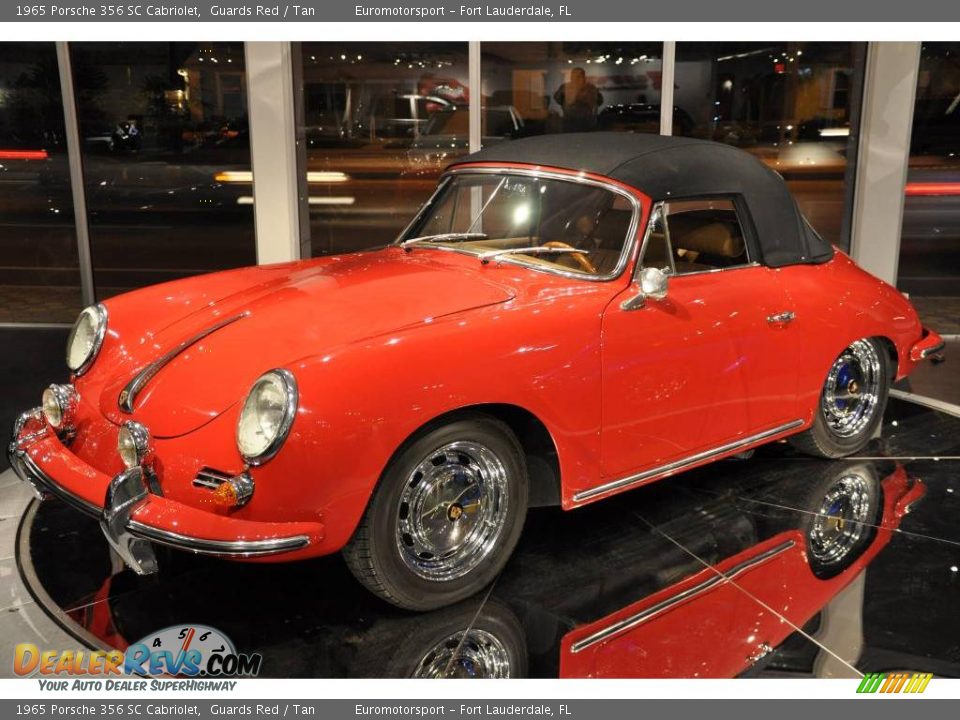 1965 Porsche 356 SC Cabriolet Guards Red / Tan Photo #2