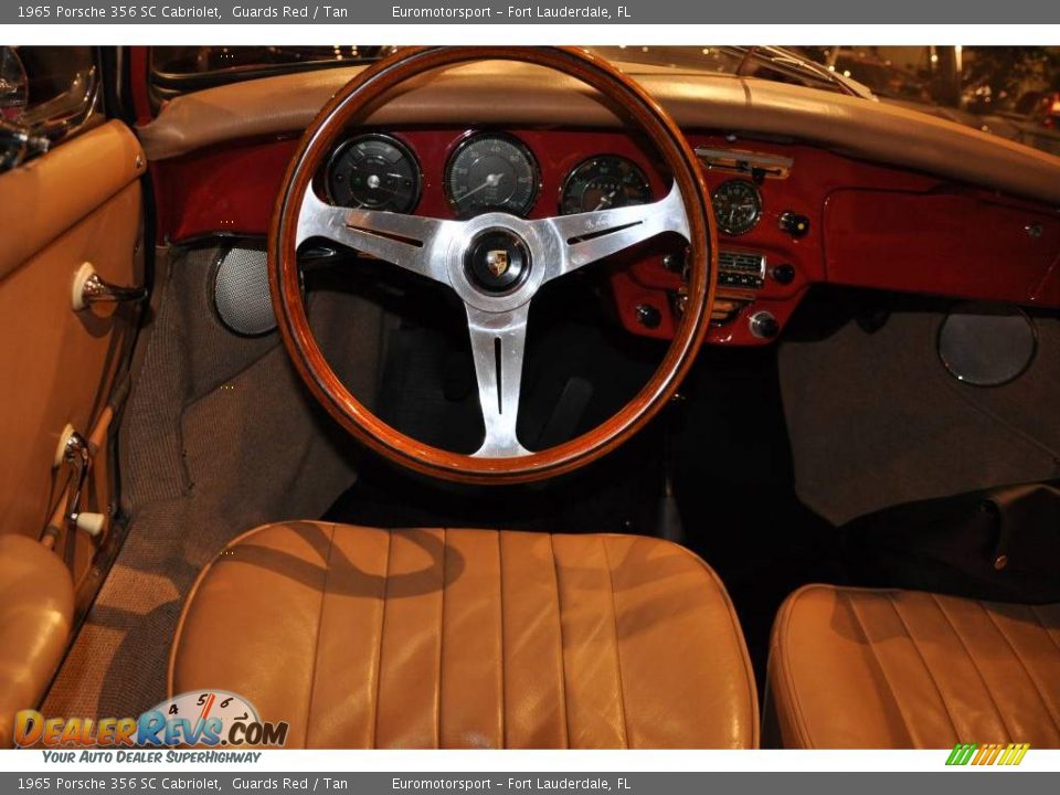 1965 Porsche 356 SC Cabriolet Guards Red / Tan Photo #46