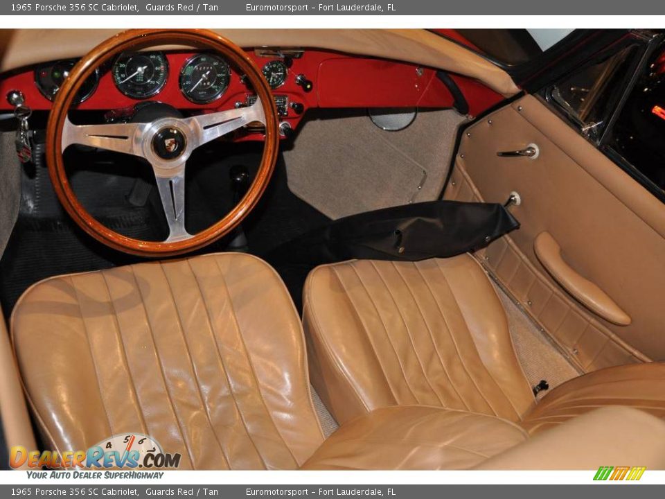 1965 Porsche 356 SC Cabriolet Guards Red / Tan Photo #47