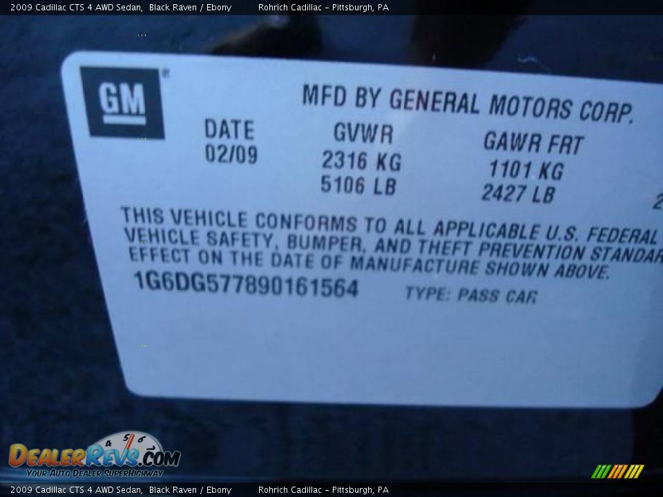 2009 Cadillac CTS 4 AWD Sedan Black Raven / Ebony Photo #19