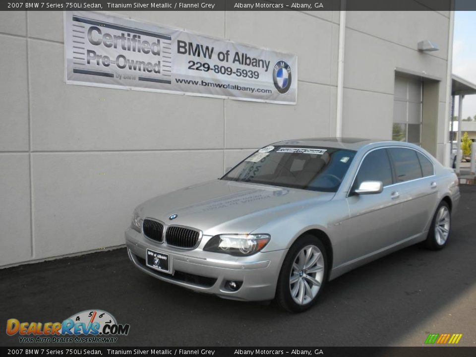 2007 BMW 7 Series 750Li Sedan Titanium Silver Metallic / Flannel Grey Photo #2