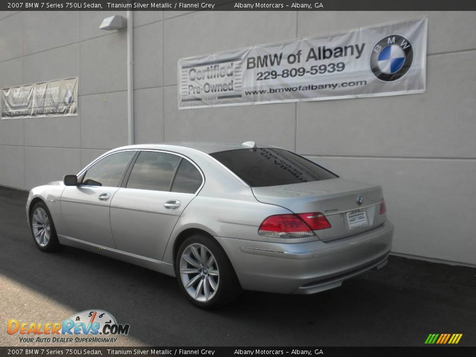 2007 BMW 7 Series 750Li Sedan Titanium Silver Metallic / Flannel Grey Photo #3
