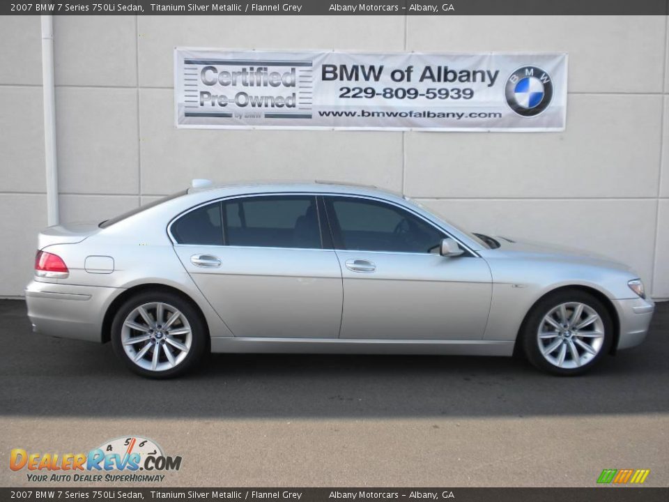 2007 BMW 7 Series 750Li Sedan Titanium Silver Metallic / Flannel Grey Photo #23