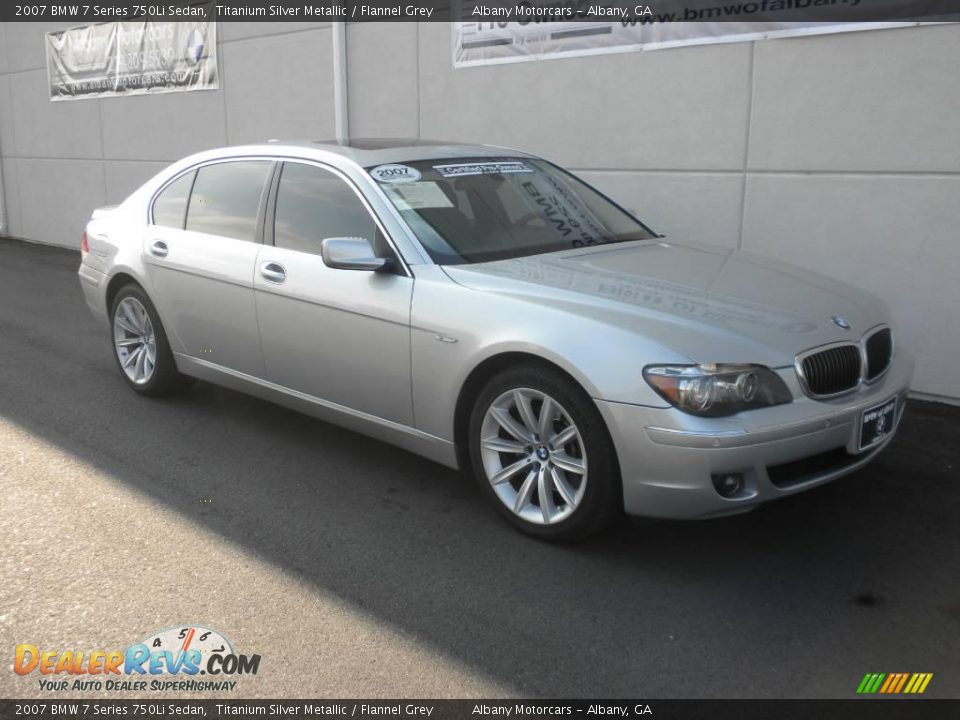 2007 BMW 7 Series 750Li Sedan Titanium Silver Metallic / Flannel Grey Photo #24
