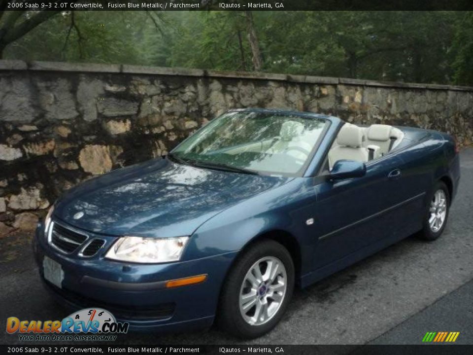 2006 Saab 9-3 2.0T Convertible Fusion Blue Metallic / Parchment Photo #2