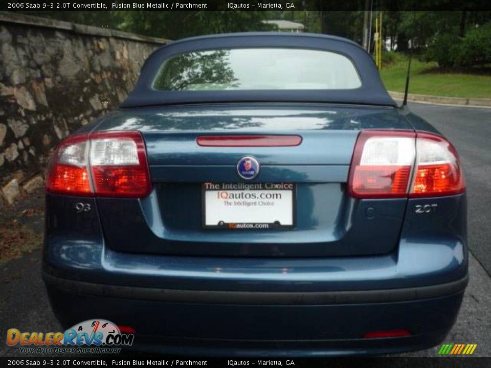 2006 Saab 9-3 2.0T Convertible Fusion Blue Metallic / Parchment Photo #11