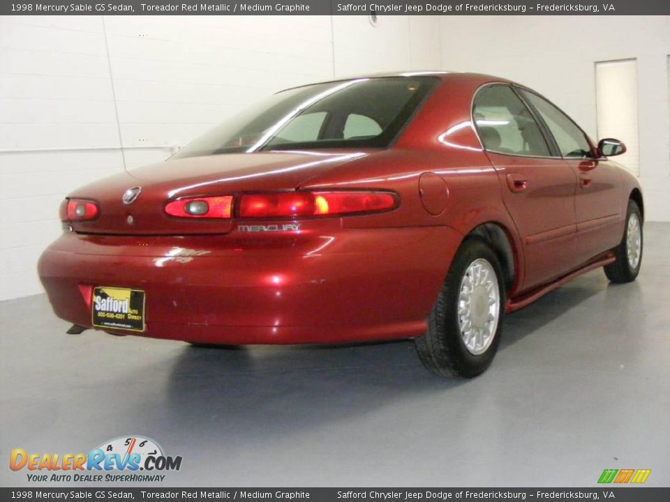 1998 Mercury Sable GS Sedan Toreador Red Metallic / Medium Graphite Photo #4