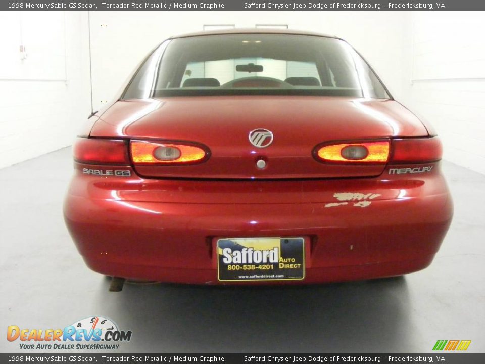 1998 Mercury Sable GS Sedan Toreador Red Metallic / Medium Graphite Photo #5